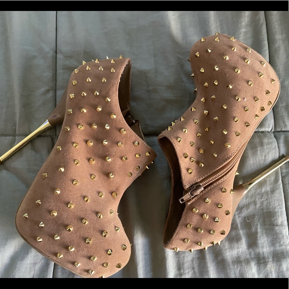 Womens gold spike booties Size 8